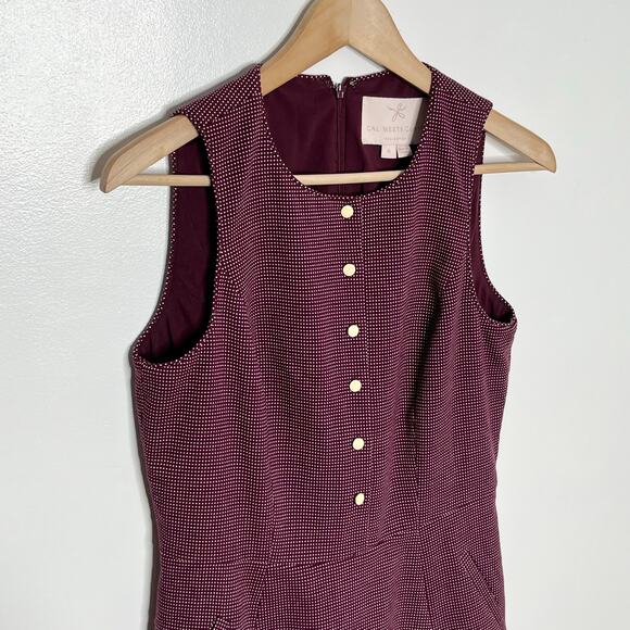 Gal Meets Glam Collection Womens Fit And Flare Dress Wine Red 6 Pockets Preppy - Picture 4 of 10